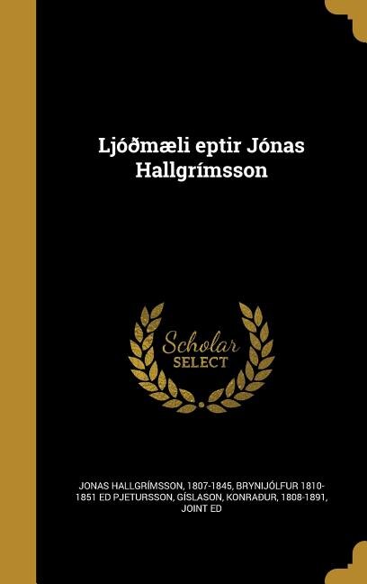 Couverture_Ljóðmæli eptir Jónas Hallgrímsson