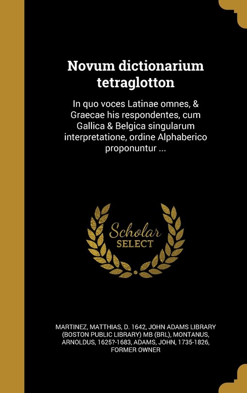Front cover_Novum dictionarium tetraglotton