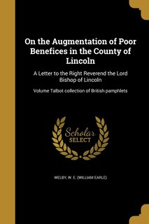 Couverture_On the Augmentation of Poor Benefices in the County of Lincoln