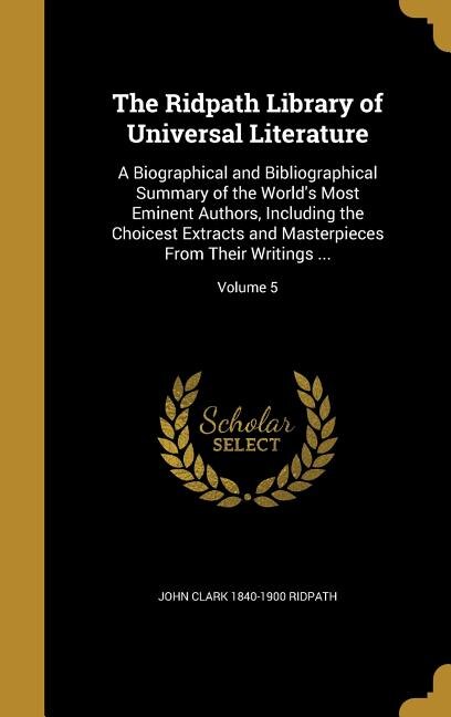 Front cover_The Ridpath Library of Universal Literature