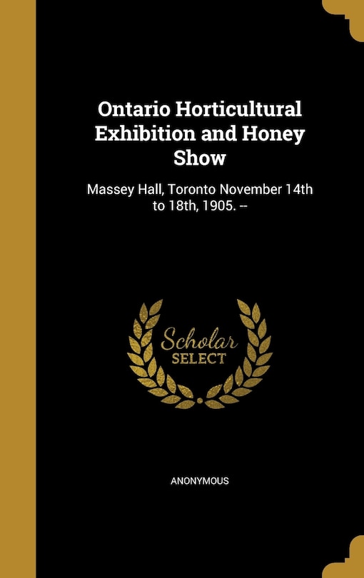 Couverture_Ontario Horticultural Exhibition and Honey Show