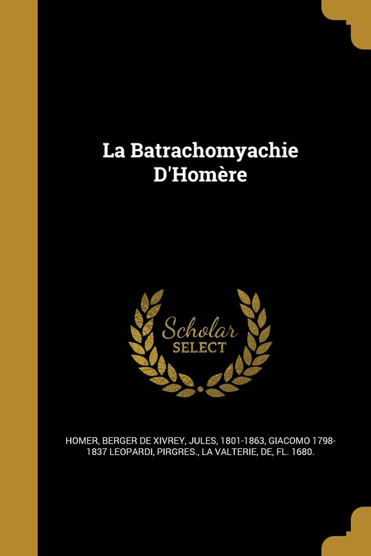 Front cover_La Batrachomyachie D'Homère