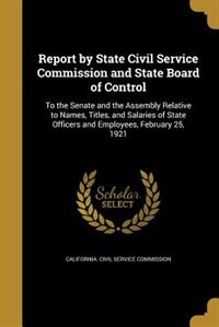 Couverture_Report by State Civil Service Commission and State Board of Control