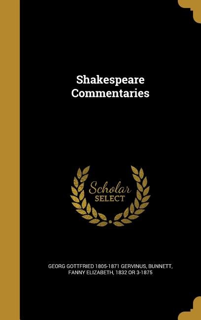 Front cover_Shakespeare Commentaries