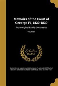 Couverture_Memoirs of the Court of Geeorge IV, 1820-1830