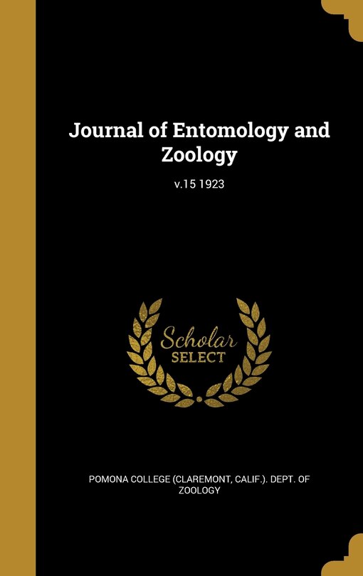 Couverture_Journal of Entomology and Zoology; v.15 1923