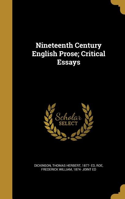 Couverture_Nineteenth Century English Prose; Critical Essays