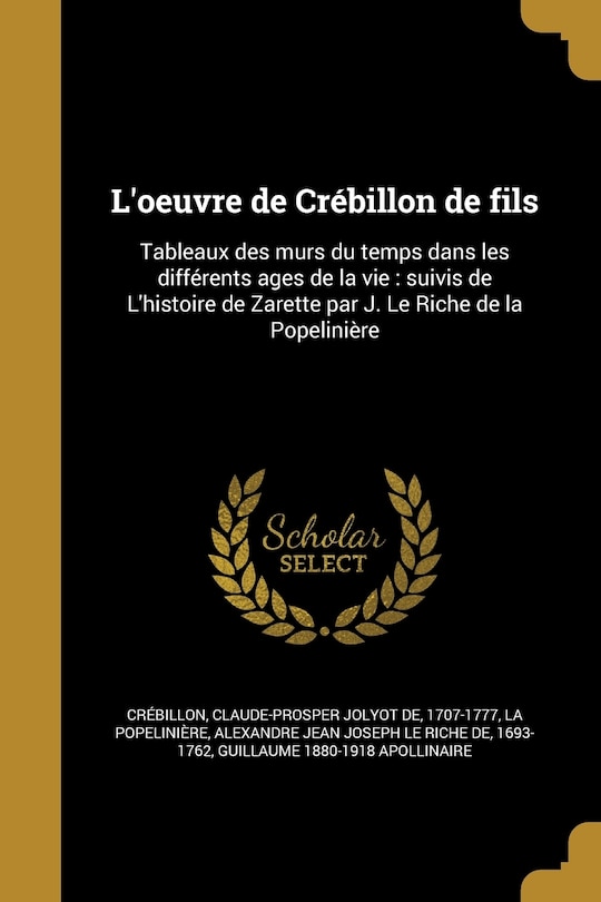 Couverture_L'oeuvre de Crébillon de fils