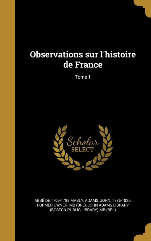 Front cover_Observations sur l'histoire de France; Tome 1