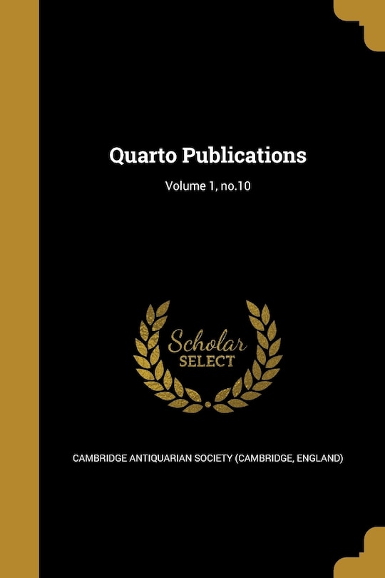 Front cover_Quarto Publications; Volume 1, no.10