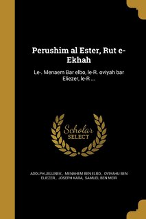 Couverture_Perushim ʻal Ester, Rut ṿe-Ekhah