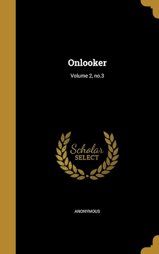 Front cover_Onlooker; Volume 2, no.3