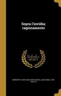 Front cover_Sopra l'invidia; ragionamento