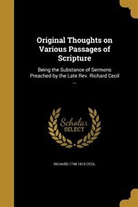 Couverture_Original Thoughts on Various Passages of Scripture