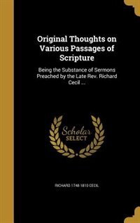 Couverture_Original Thoughts on Various Passages of Scripture