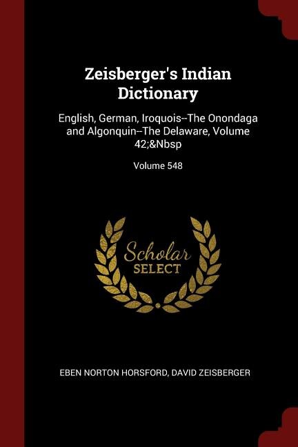 Couverture_Zeisberger's Indian Dictionary