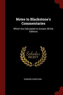 Front cover_Notes to Blackstone's Commentaries