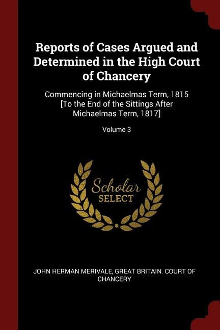 Front cover_Reports of Cases Argued and Determined in the High Court of Chancery