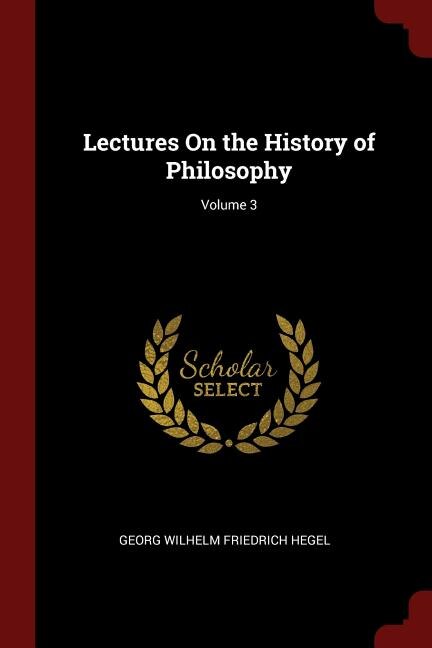 Front cover_Lectures On the History of Philosophy; Volume 3