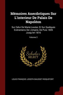 Couverture_Mémoires Anecdotiques Sur L'interieur De Palais De Napoléon