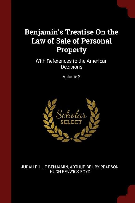 Front cover_Benjamin's Treatise On the Law of Sale of Personal Property