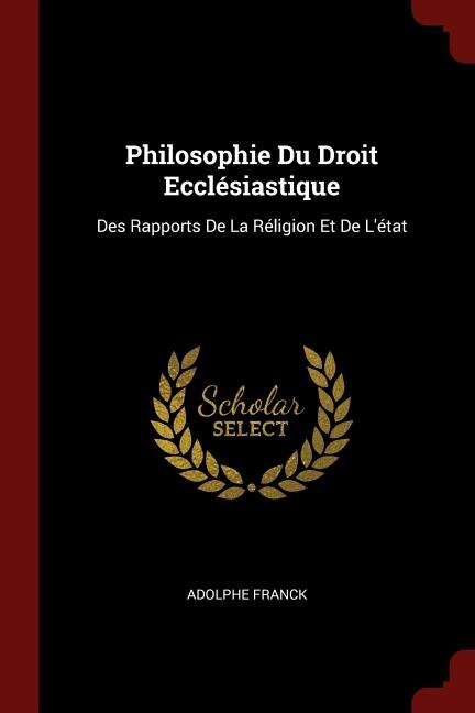 Front cover_Philosophie Du Droit Ecclésiastique