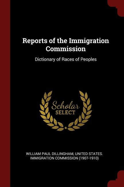 Couverture_Reports of the Immigration Commission
