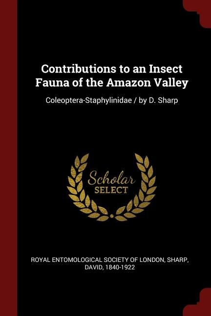 Couverture_Contributions to an Insect Fauna of the Amazon Valley