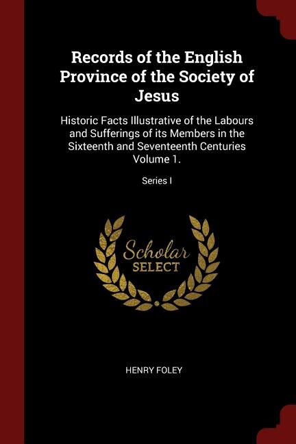 Front cover_Records of the English Province of the Society of Jesus
