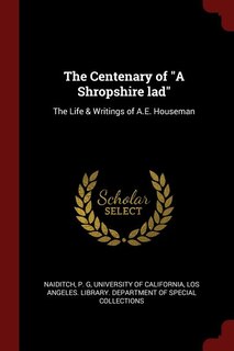 Front cover_The Centenary of A Shropshire lad