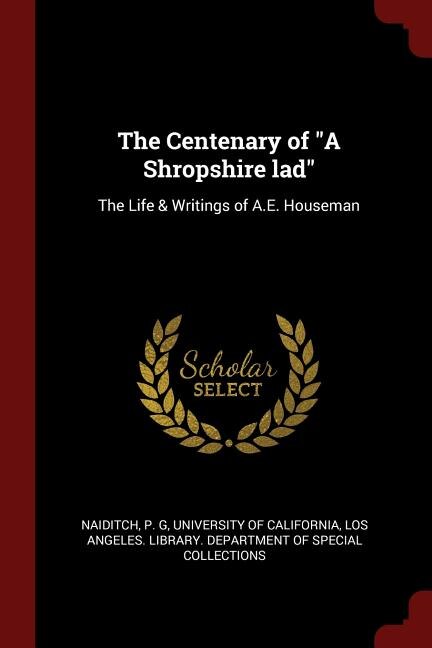 Front cover_The Centenary of A Shropshire lad