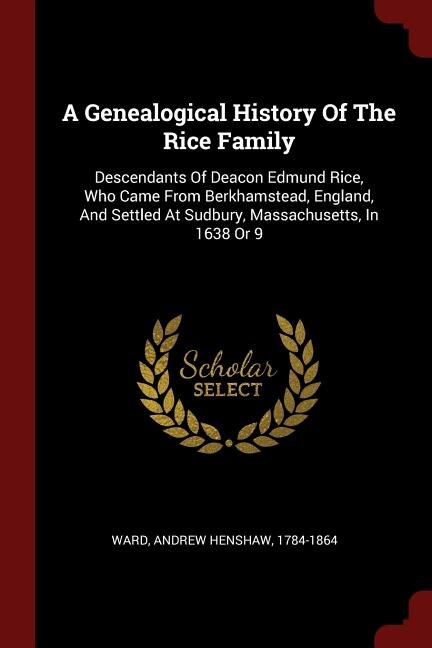 Front cover_A Genealogical History Of The Rice Family