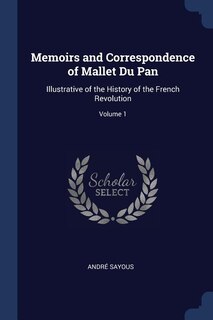 Front cover_Memoirs and Correspondence of Mallet Du Pan