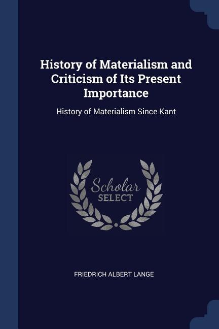 Front cover_History of Materialism and Criticism of Its Present Importance