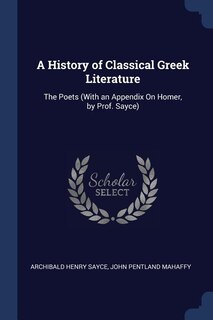 Couverture_A History of Classical Greek Literature