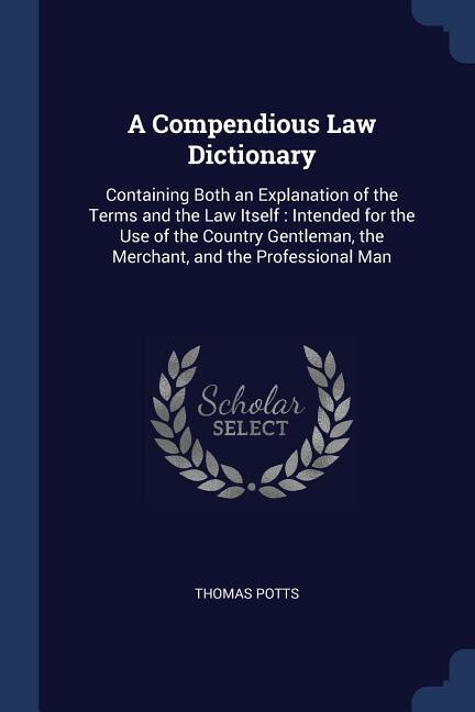 Front cover_A Compendious Law Dictionary
