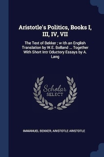 Front cover_Aristotle's Politics, Books I, III, IV, VII