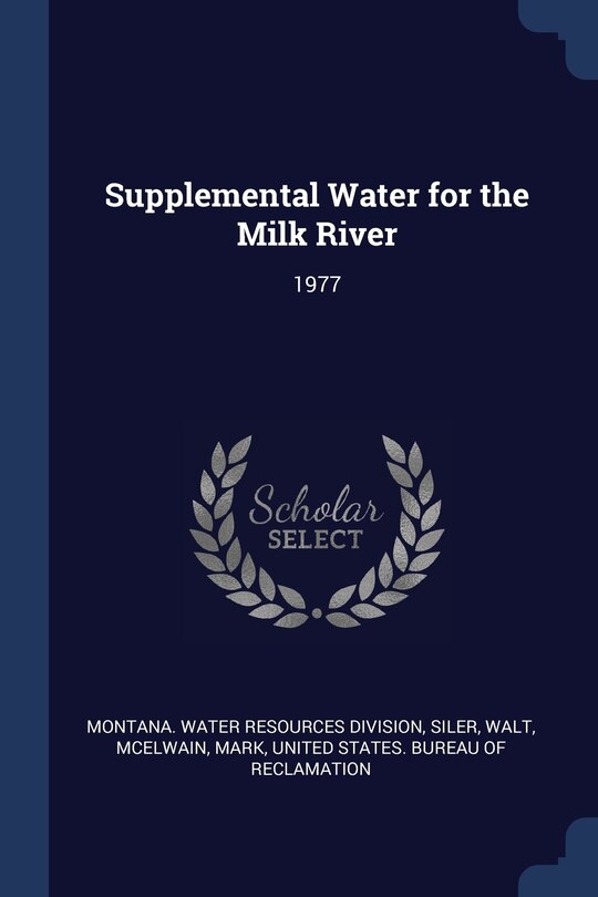 Front cover_Supplemental Water for the Milk River