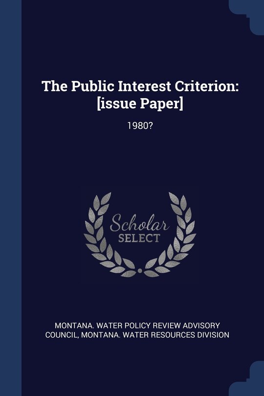 Front cover_The Public Interest Criterion