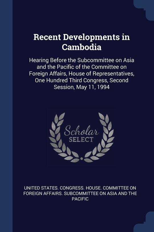 Front cover_Recent Developments in Cambodia