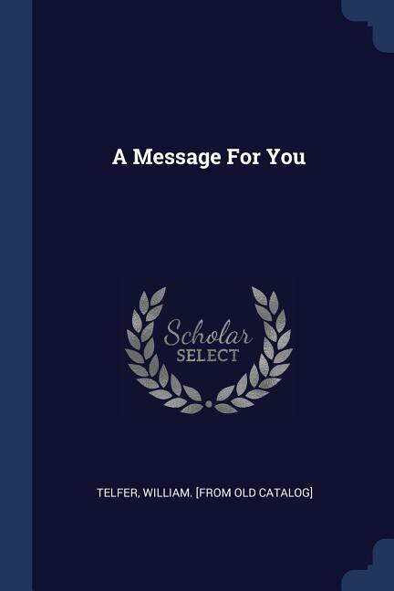 Front cover_A Message For You