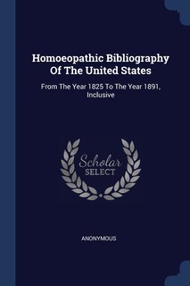 Couverture_Homoeopathic Bibliography Of The United States