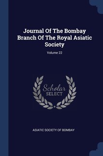 Couverture_Journal Of The Bombay Branch Of The Royal Asiatic Society; Volume 22