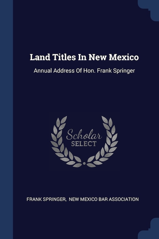 Front cover_Land Titles In New Mexico