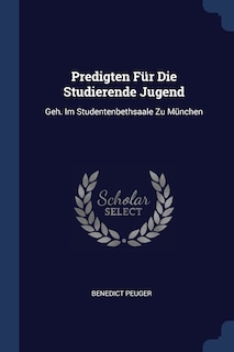 Couverture_Predigten Für Die Studierende Jugend