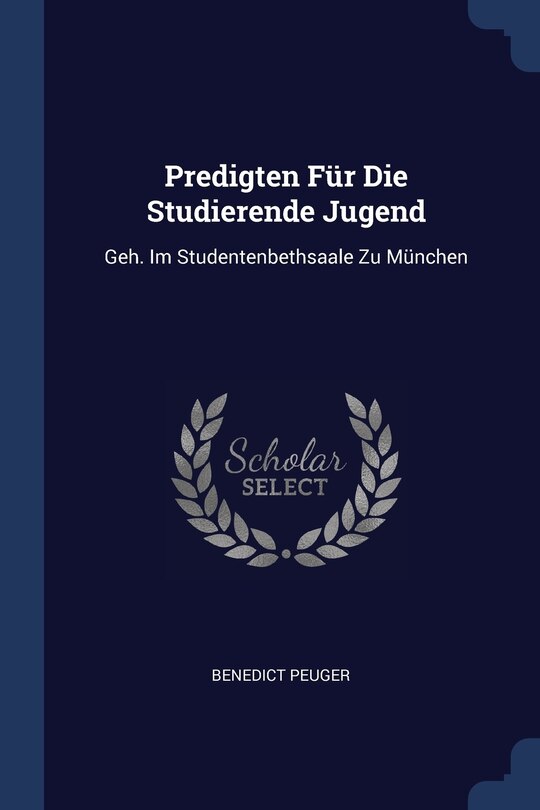 Couverture_Predigten Für Die Studierende Jugend