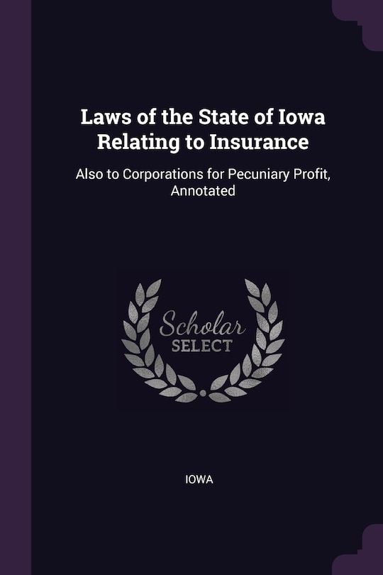 Couverture_Laws of the State of Iowa Relating to Insurance