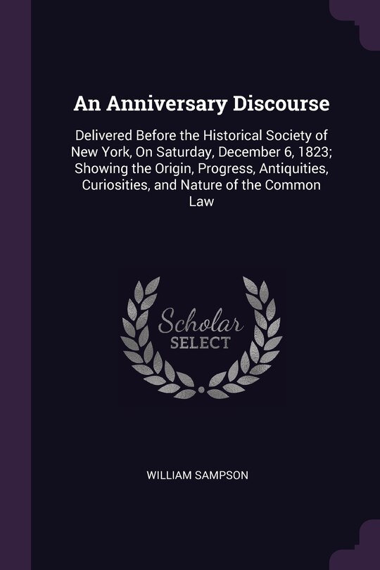 Front cover_An Anniversary Discourse