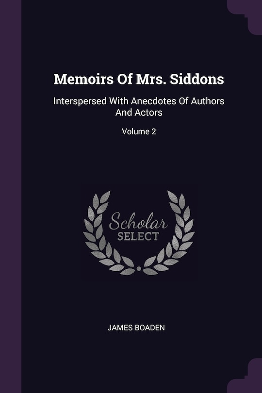 Front cover_Memoirs Of Mrs. Siddons