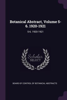 Front cover_Botanical Abstract, Volume 5-6. 1920-1921
